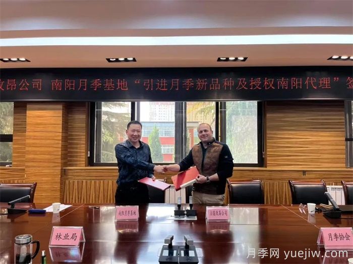 南陽月季基地和法國(guó)玫昂月季公司簽約引進(jìn)新品種(圖1)